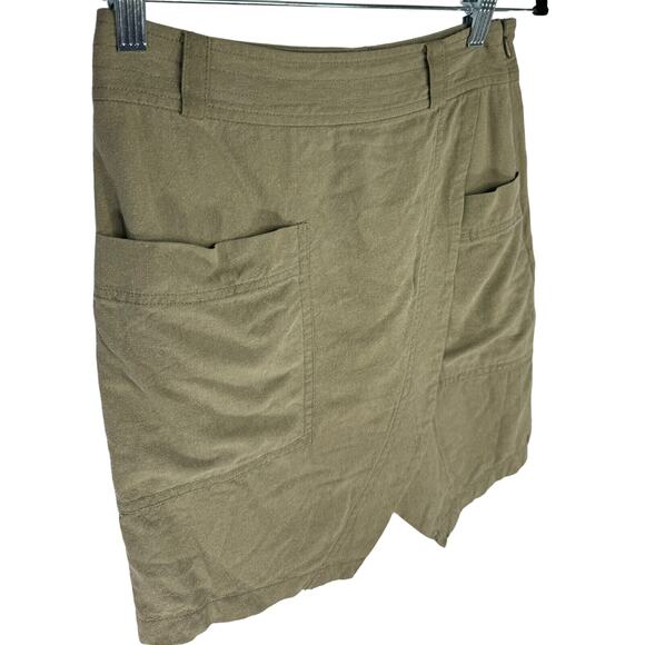 Madewell Women Skirts Wrap Green Knee Length Retro size 00 - Picture 2 of 5